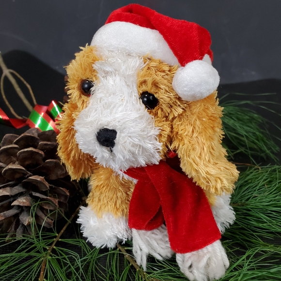 Kurt S Adler Plush Xmas Dog Barks & Plays Music NW